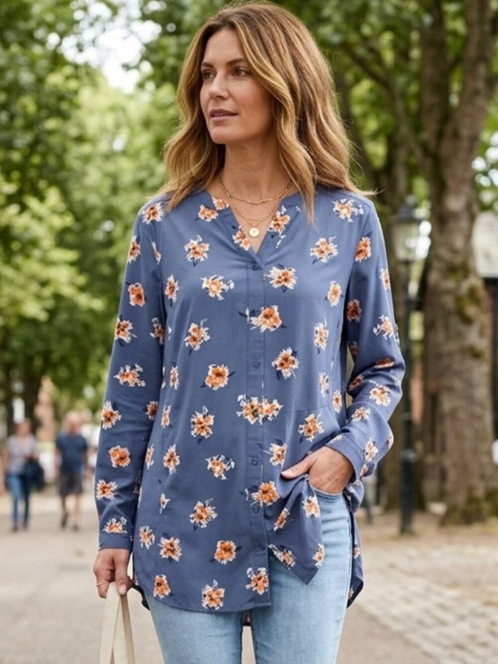Duluth Trading Co Sidewinder Flex Tunic Floral Top Women's Small